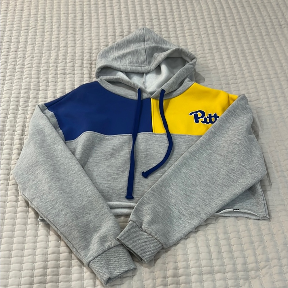 Pitt Panthers Cropped Colorblock Hoodie